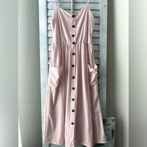 Pink and white stripe sundress. Size medium.